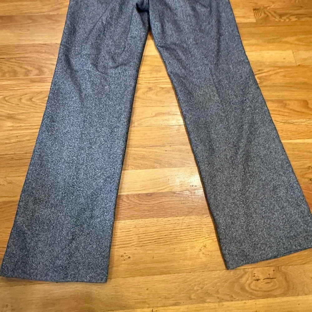 Talbots Grey Wool Blend Tweed Wide Leg Trousers Pants‎ Size 6